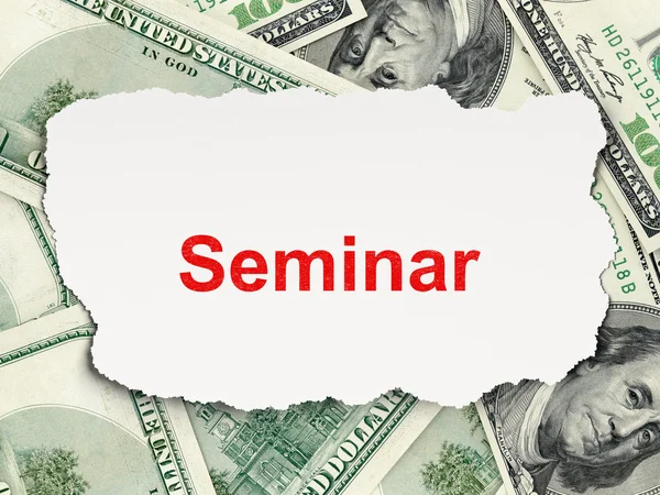 Concepto de educación: Seminario sobre el fondo del dinero —  Fotos de Stock