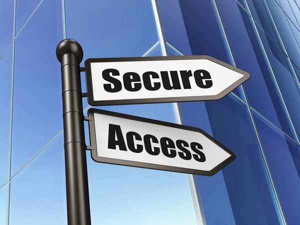 Privacy concept: sign Secure Access on Building background — Stock Photo, Image