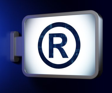 Hukuk kavramı: billboard arka plan üzerinde kayıtlı