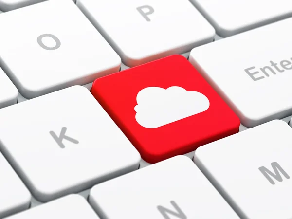 Cloud-Netzwerkkonzept: Cloud auf Computer-Tastatur — Stockfoto