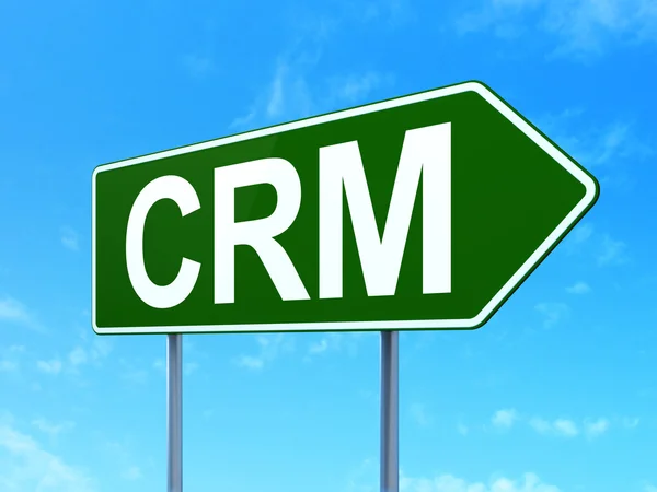 Finance concept: CRM on road sign background — Stock Photo, Image