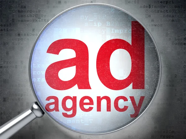 Concetto di marketing: Ad Agency con vetro ottico — Foto Stock