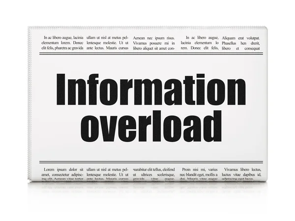 Data concept: newspaper headline Information Overload — Stock Photo, Image