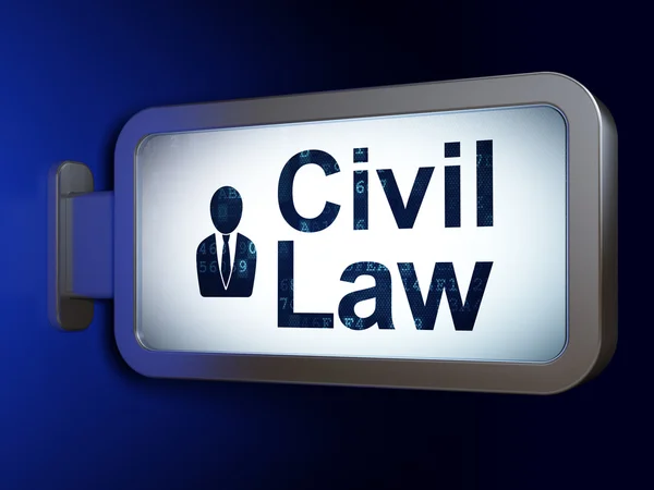 Law concept: Civil Law and Business Man on billboard background — Stock Photo, Image