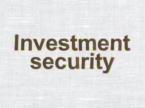 Protection concept: Investment Security on fabric texture background — Stock Photo, Image