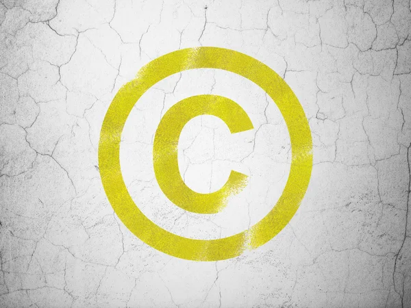 Law concept: Copyright on wall background — Stock Photo, Image