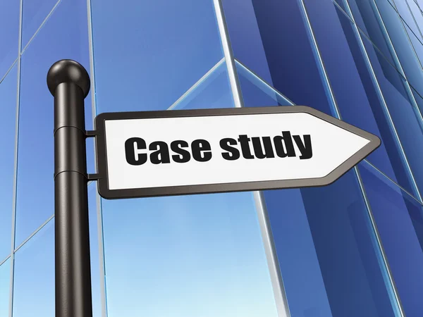 Concetto di istruzione: firma Case Study on Building background — Foto Stock