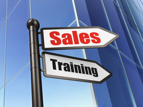 Marketing concept: sign Sales Training on Building background — Stock Photo, Image