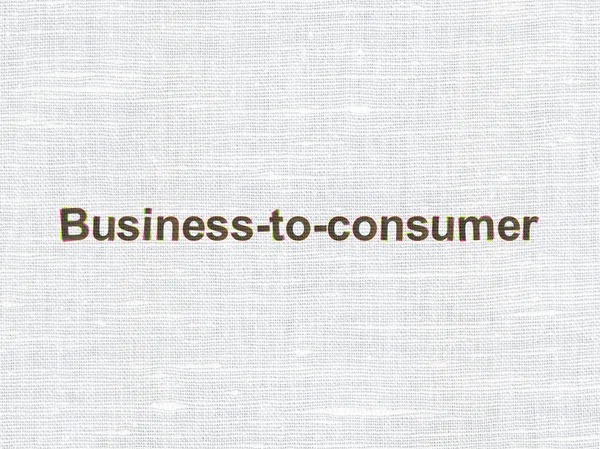 事業コンセプト： ファブリック テクスチャ背景に消費者にビジネス — ストック写真