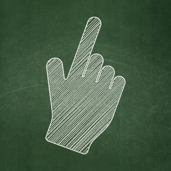 Advertising concept: Mouse Cursor on chalkboard background — Stock Photo, Image
