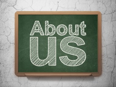 pazarlama kavramı: Kara tahta zemin üzerine Hakkımızda