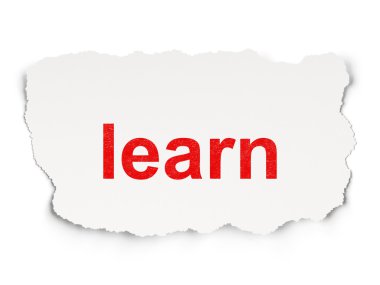 Eğitim kavramı: Kağıt arka plan üzerinde öğrenmek