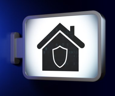 Ekonomi kavramı: billboard arka plan üzerinde ev