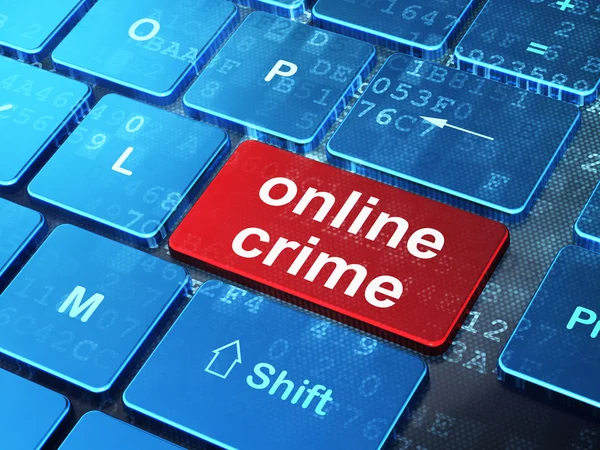 Concept de confidentialité : Crime en ligne sur fond de clavier d'ordinateur — Photo