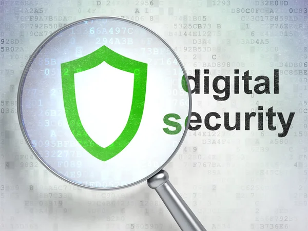 Concepto de privacidad: Contoured Shield y seguridad digital con vidrio óptico — Foto de Stock