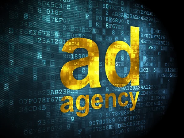 Conceito de publicidade: Ad Agency on digital background — Fotografia de Stock