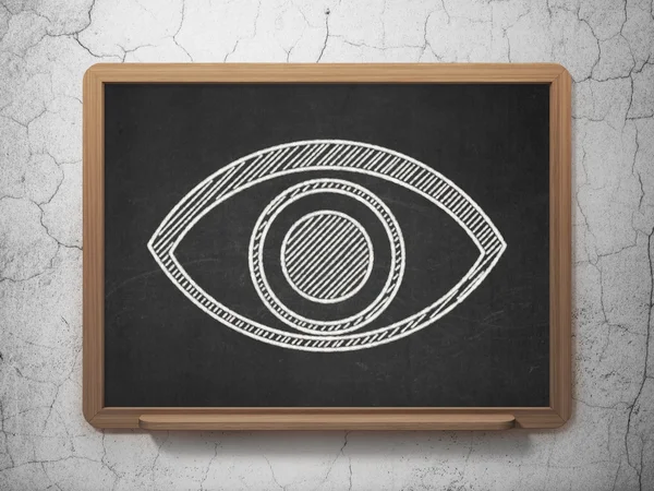 Security concept: Eye on chalkboard background — Stock Photo, Image