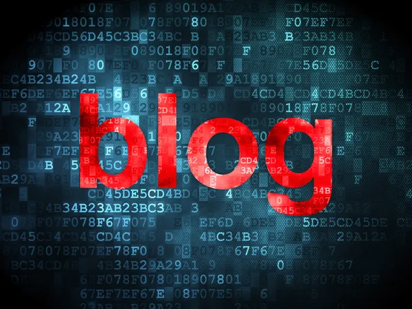 SEO web σχεδιασμό έννοια: Blog σε ψηφιακό φόντο — Φωτογραφία Αρχείου