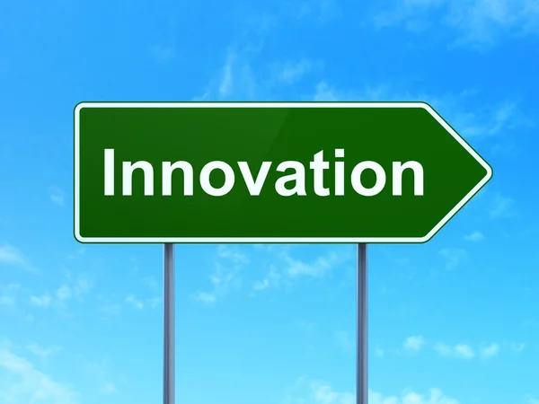 Business concept: Innovation on road sign background — Stock Photo, Image