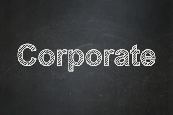 Affärsidé: corporate på svarta tavlan bakgrund — Stockfoto