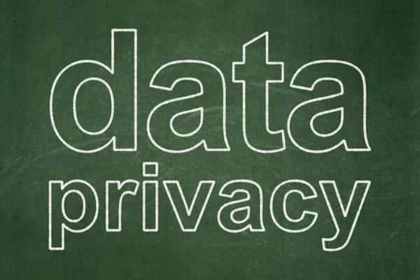 隐私权的概念： 数据隐私上黑板背景 — 图库照片