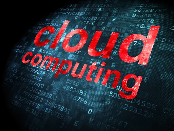 Concept de technologie Cloud : Cloud Computing sur fond numérique — Photo