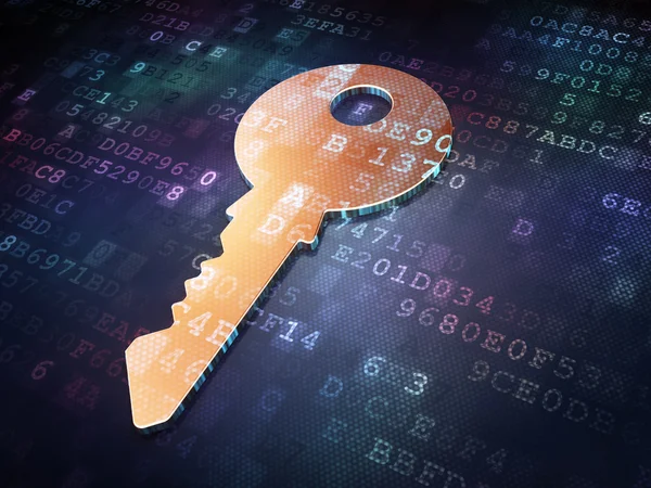 Security concept: Golden Key on digital background — Stock Photo, Image