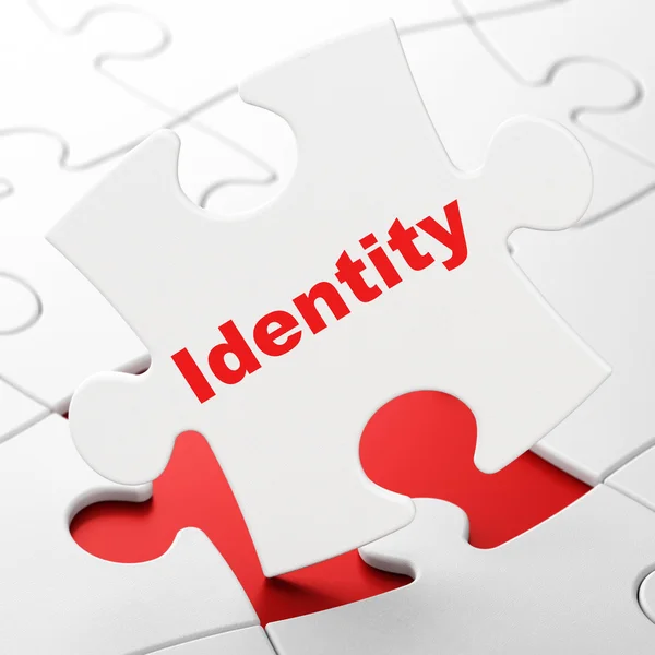 Concept de confidentialité : Identité sur fond de puzzle — Photo