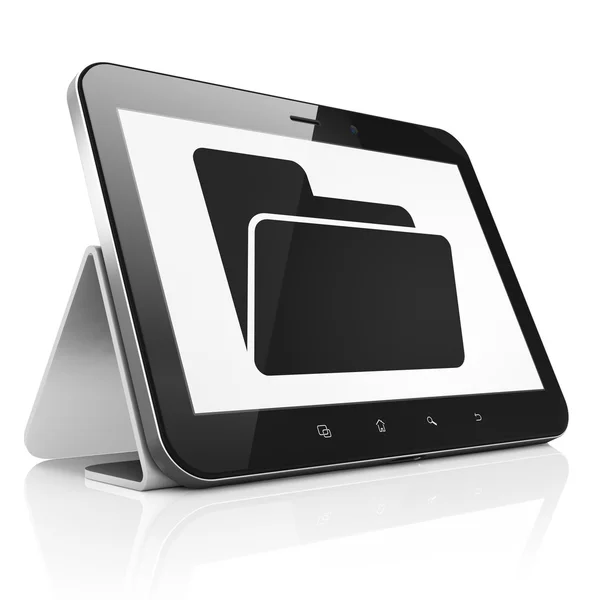 Concept d'entreprise : Dossier sur tablette PC — Photo