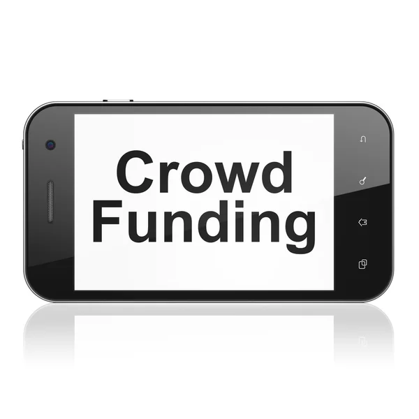 Concetto di finanza: Crowd Funding su smartphone — Foto Stock