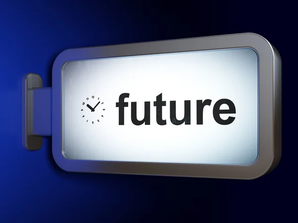 Timeline concept: Future and Clock on billboard background — Stock Photo, Image