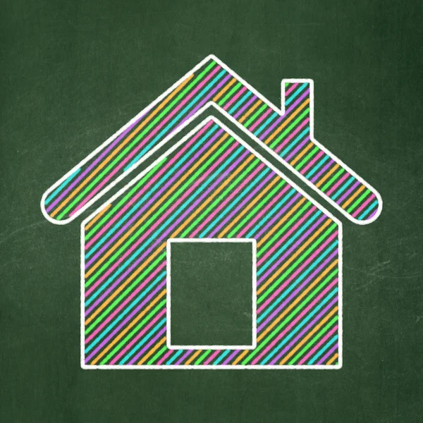 Концепция защиты: Home on chalkboard background — стоковое фото