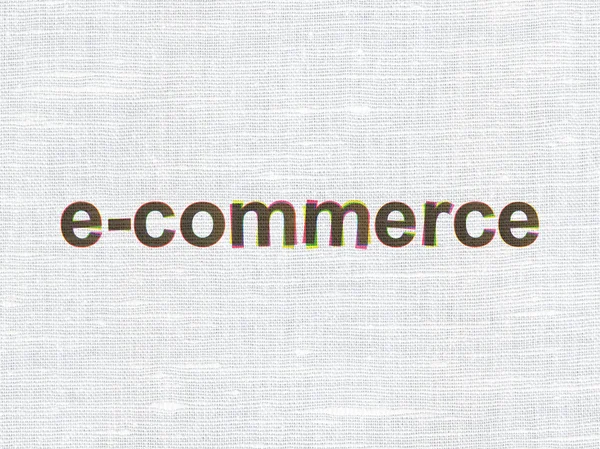 Finance concept: E-commerce on fabric texture background — Stock Photo, Image