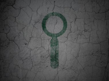 Web geliştirme kavramı: grunge duvar arka plan üzerinde arama