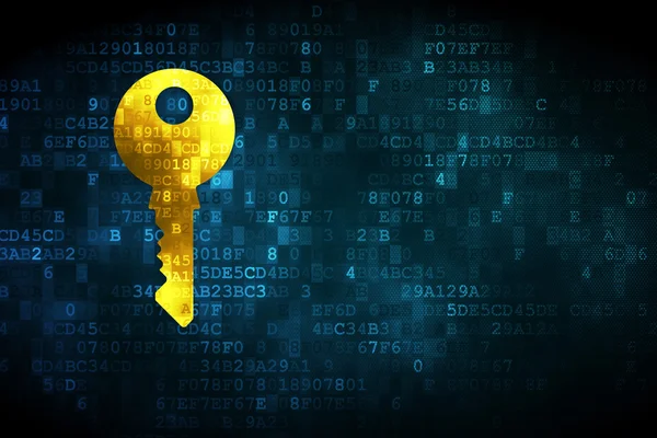 Security concept: Key on digital background — Stock Photo, Image