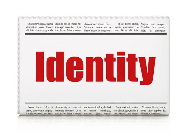 Concepto de protección: titular del periódico Identidad —  Fotos de Stock