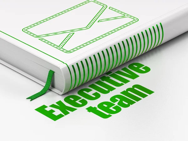 Concept d'entreprise : livre Email, Executive Team sur fond blanc — Photo