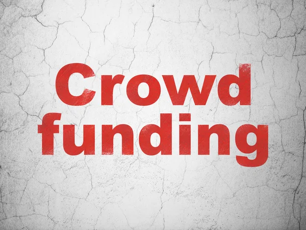 Conceito de financiamento: Crowd Financiamento no fundo da parede — Fotografia de Stock
