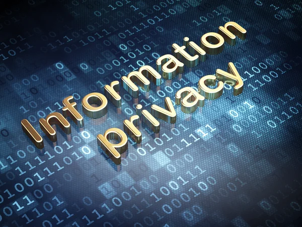 Protection concept: Golden Information Privacy on digital background — Stock Photo, Image