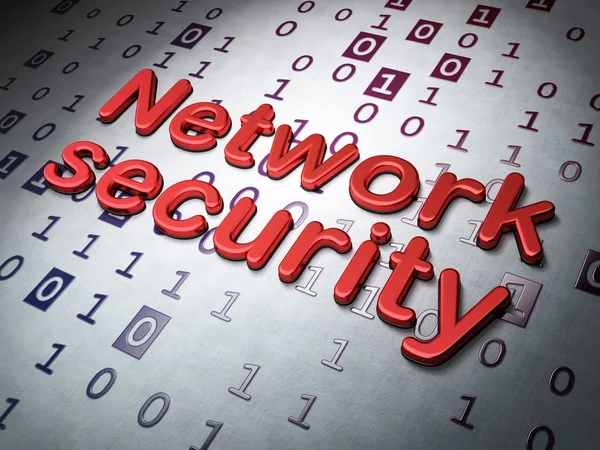 Concept de confidentialité : Sécurité réseau sur fond de code binaire — Photo