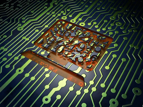 Education concept: Computer Pc on circuit board background — Stock Photo, Image