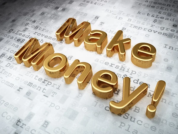 Concepto de negocio: Golden Make Money! sobre fondo digital — Foto de Stock