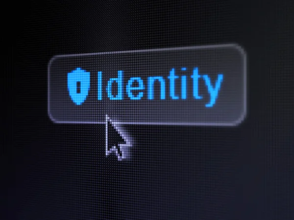 Protection concept: Identity and Shield With Keyhole on digital button background — Stock Photo, Image