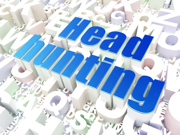 Conceptul de afaceri: Head Hunting pe fundal alfabet — Fotografie, imagine de stoc