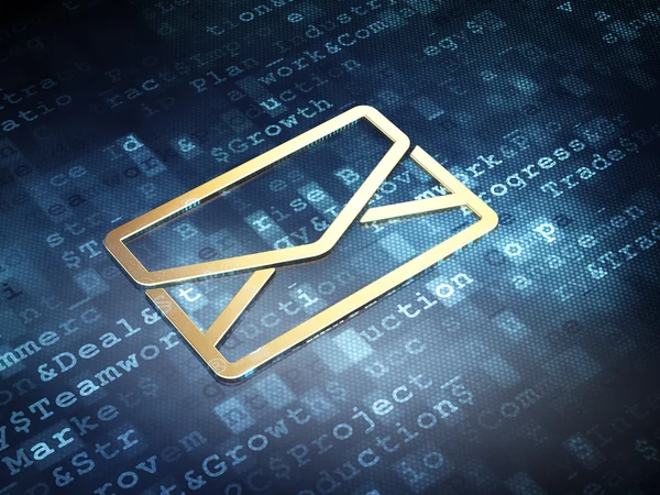 Business concept: Golden Email on digital background — Stock Photo, Image