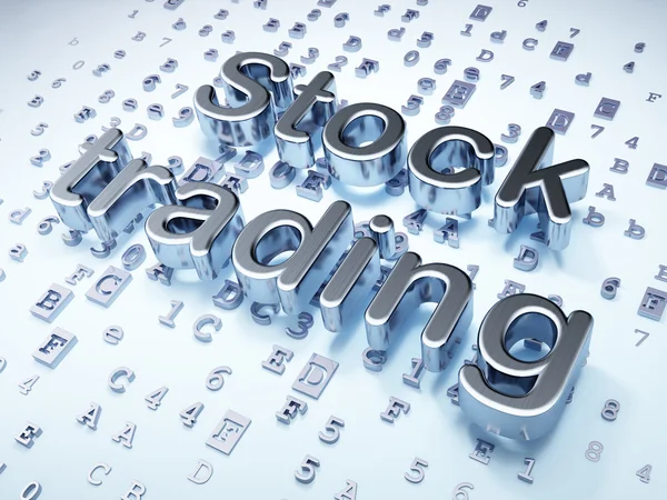 Concepto financiero: Silver Stock Trading sobre fondo digital — Foto de Stock