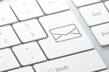 iş kavramı: bilgisayar klavye arka plan üzerinde e-posta