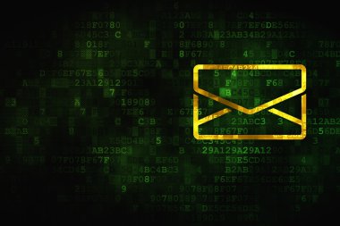 Ekonomi kavramı: dijital arka plan üzerinde e-posta