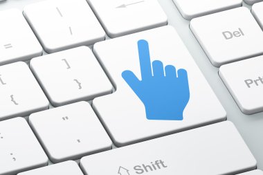 reklam kavramı: bilgisayar klavye zemin üzerine fare imleci