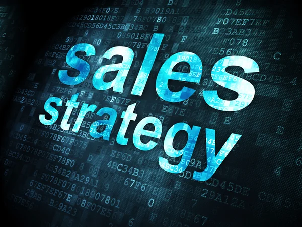 Концепция рекламы: Стратегия продаж на цифровом фоне — стоковое фото